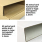Cut corner of kraft and white corrugated board showing the 2.3 mm fluted layer between two paper faces