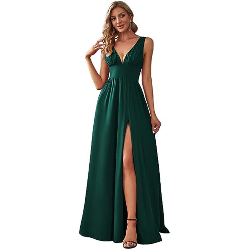 Elegant Sleeveless Long Swing | side profile detail
