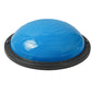 Blue half dome balance trainer with two openings moulded into the black base rim