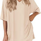 Apricot milk silk V neck loungewear set, oversized top and matching shorts, size L
