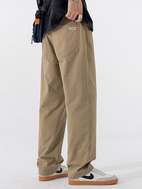 Mens Straight Leg Casual Cotton Pants