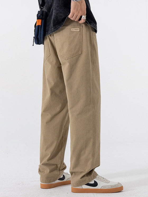 Mens Straight Leg Casual Cotton Pants