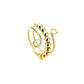 Gold tone double band spinner ring, beads threaded on one loop, open coil ends for an adjustable fit