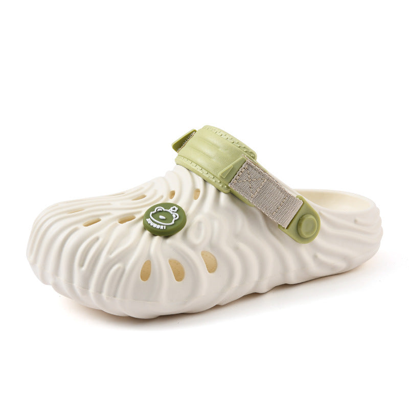 Breathable EVA sandal upper with rows of ventilation holes