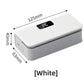 White mini heat sealer with a digital display and its 125 x 63 x 40 mm dimensions shown, White variant