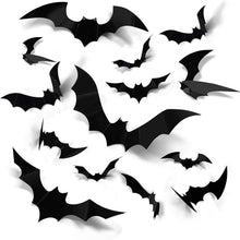 3D Bat and Spider Halloween Wall Stickers