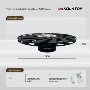 NIKOLATOY Visual Art Illusion Time Space Shuttle Colorful Light Desktop Wall Hanging Ornament for Home Office Art Decor Lovers