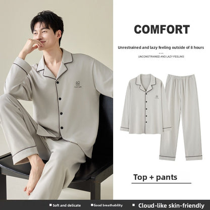 Men's Cotton Long Sleeve Pajama | front view product hero shot