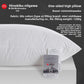 Side view of the single sided high bed pillow, cotton ticking, 1200 g fill, 20 to 22 cm loft