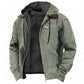 Sage Green option, size S: hooded zip jacket with black fleece lining and drawstring hood