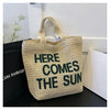 Embroidered Woven Shoulder Bag - Off-white