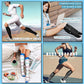 Compression socks worn while running, working at a desk and relaxing at home