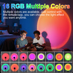 USB sunset projection ambient lamp, casting a sunset glow on a wall