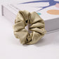 Olive green satin hair scrunchie