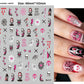 Self adhesive vinyl nail decals with grinning skull and pumpkin art