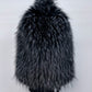 Plush fur travel backpack side profile with padded shoulder straps
