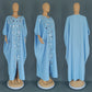 Sky blue kaftan maxi dress with mirrored applique down the front, Sky blue option photo