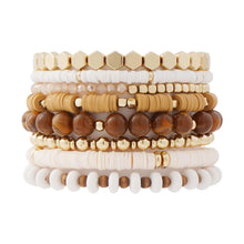 Stackable Beaded Bracelet Set, Heishi and Stone