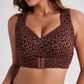 Seamless wireless support bra shown on a model in soft studio light