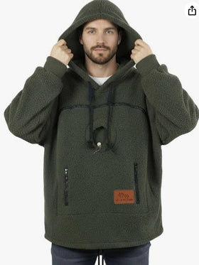 Fleece Pet Pouch Hoodie for Cats and Small Dogs, Unisex