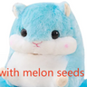 Blue hamster with melon seeds
