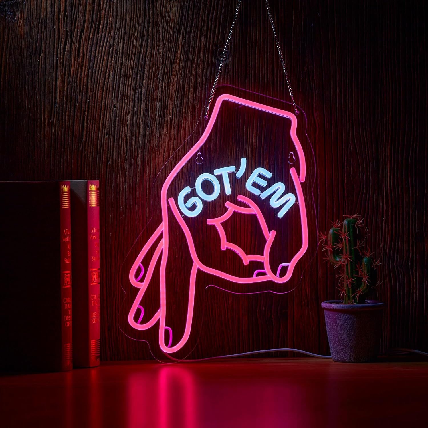 LED neon wall light sign, close up of the LED neon strip