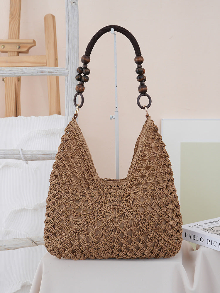 Woven Straw Shoulder Bag, Everyday Bag for Busy Day, Simple Errand, daily routine with Practical Value, Cleaner Use, and E...