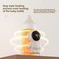 Baby bottle wrapped in the warmer sleeve with glowing rings showing heat reaching the bottle from all sides