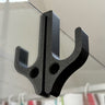 Black double hook with hole