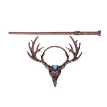 Nordic Gothic Crow Skull Antler Hairpin Retro Viking Hair Accessory