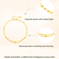 Side profile of the gold bead bracelet showing the fine band and clasp