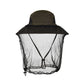 Outdoor mosquito net sun hat with a drawcord and wide shade brim