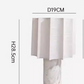 Size diagram of the lamp, shade 19 cm wide and 28.5 cm overall height