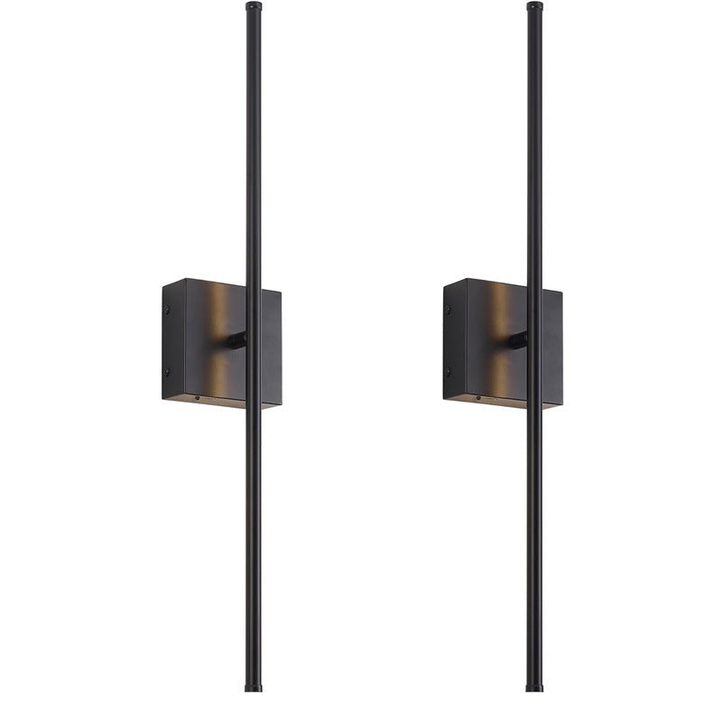 Linear rechargeable wall lamp with a slim 72cm black light bar on a square base