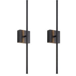 Linear rechargeable wall lamp with a slim 72cm black light bar on a square base