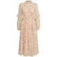 Floral Chiffon Long Sleeve Dress | scale reference with hand