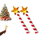 Warm glowing star Christmas wand with candy cane striped handle, festive decoration