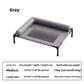 Elevated pet bed frame and mesh panel shown on a plain background
