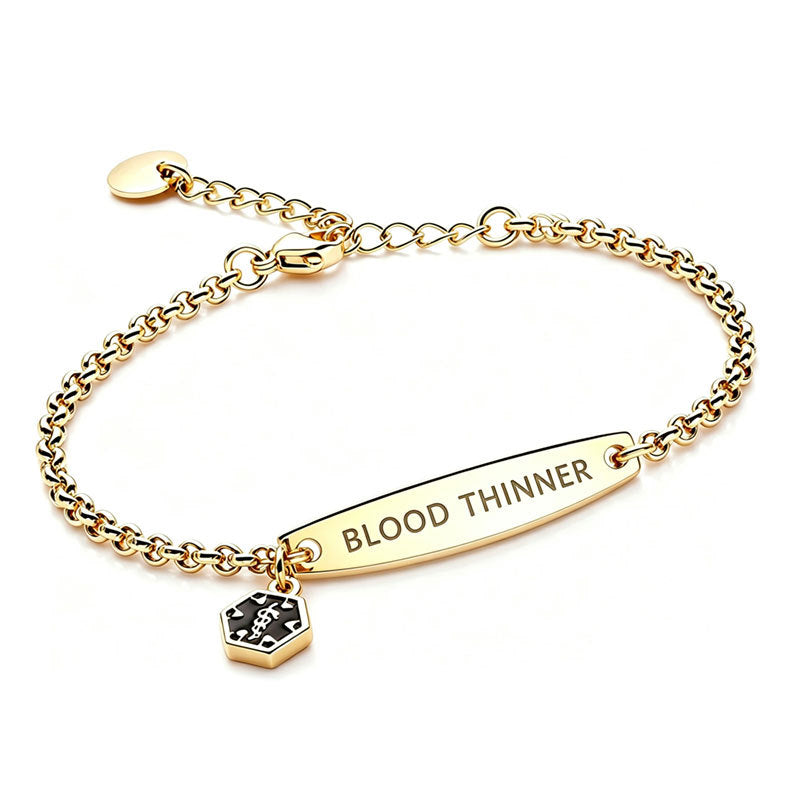 Medical Alert ID Bracelet worn on a wrist in a daily setting