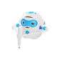 White inductive drawing robot with pen arm lowered and marker tip down, studio product view