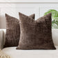 Solid colour chenille cushion cover showing the slubby crosshatch weave of the soft polyester chenille face