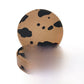 Tan animal print PU leather round coaster with a matching holder