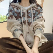 Womens Hooded Knit Cardigan Sweater