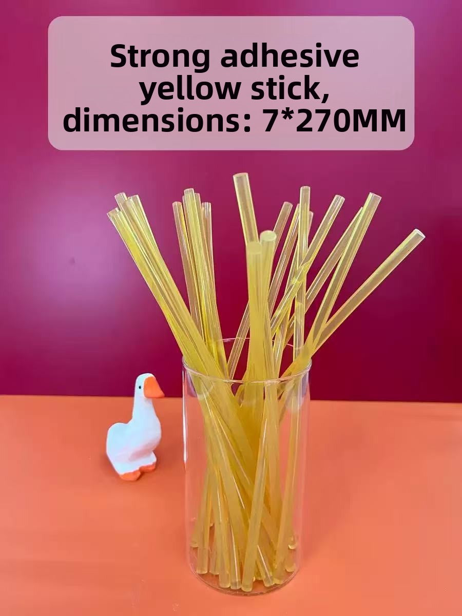Hot Melt Glue 30pcs option: yellow hot melt glue sticks in a glass with a label reading 7 by 270 mm