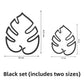 Black monstera leaf plant clips, large 13.5 by 10 cm and small 8 by 6.7 cm, option Black
