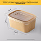 1000ml kraft paper lunch box with a clear PP lid, about 17.2 by 12 by 7.8 cm