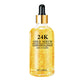 Single 100 millilitre dropper bottle of the golden 24K gold hyaluronic acid face serum