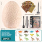 Plaster dinosaur egg dig out kit with a hammer, chisel and brush
