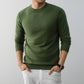 Green slim fit crew neck knit sweater, option photo for size 185 (3XL)
