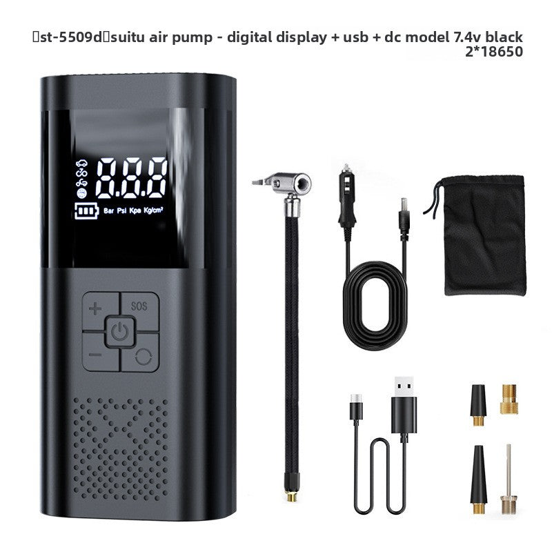 USB and DC version laid out with the twelve volt car lead added to the same accessories